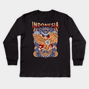 GARUDA INDONESIA SYMBOL EMBLEM DESIGN Kids Long Sleeve T-Shirt